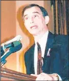  ?? UNITED STEELWORKE­RS ?? A young U.S. Rep. Pete Visclosky, D-Gary, addresses a crowd. Visclosky served for 36 years.