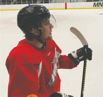  ?? CALGARY HITMEN ?? Whitecourt-raised Sean Tschigerl, a 6-foot and 186-pound prospect, is projected as a likely mid-round pick in the 2021 National Hockey League draft.