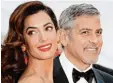  ?? Foto: dpa ?? Glücklich und vielleicht bald Amal und George Clooney. zu viert: