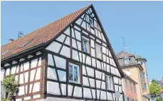  ??  ?? Sichtbares Fachwerk ist in Aulendorf eher selten. Lediglich acht der 266 untersucht­en Gebäude zeigen es.