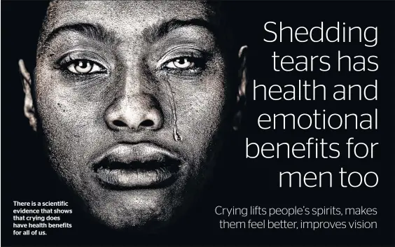  ??  ?? There is a scientific evidence that shows that crying does have health benefits for all of us.