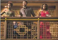  ?? Ap photo ?? This image released by Disney and Marvel Studios’ shows Lupita Nyong’o, from left, Chadwick Boseman and Danai Gurira in a scene from “Black Panther,” in theatres on Feb. 16.