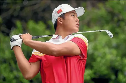  ?? PHOTO: GETTY IMAGES ?? Yuxin Lin played inspired golf at Royal Wellington to earn himself an invite to the Masters.