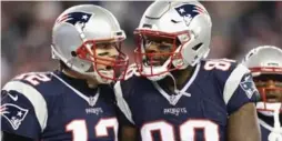  ?? MADDIE MEYER/GETTY IMAGES ?? Patriots tight end Martellus Bennett, right, is in the words of teammate Logan Ryan, "the chef and author and animator and illustrato­r and comedian and musician."