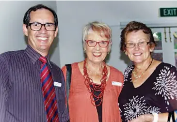  ??  ?? Church of Christ representa­tives are (from left): Ross Cameron, Joan Bognuda and Brenda Hughes.