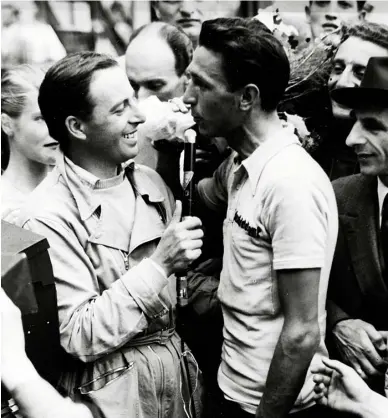  ??  ?? Above Swiss rider Carlo Clerici was an unheralded and unexpected winner of the Giro in 1954