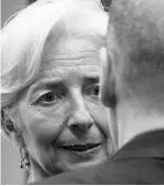  ?? Virginia Mayo / the Associat ed Press ?? The IMF’s Christine Lagarde has thrown cold water on extending
Greece’s payment schedule.