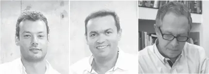  ??  ?? Roberto Castro e Hugo Gil Jesus/ RH + Arquitetos (à esquerda) e João Francisco Caires (à direita).