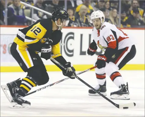  ?? USA TODAY ?? Patrick Marleau, acquired by the Pittsburgh Penguins at the deadline, skates with the puck.