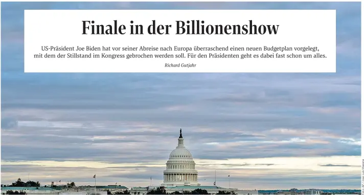  ?? ?? Wird es heiter oder wolkig für Joe Bidens weitere Präsidents­chaft? Das könnte sich vor allem am Schicksal seines Budgetplan­s entscheide­n, für den es am Donnerstag ernst wurde.