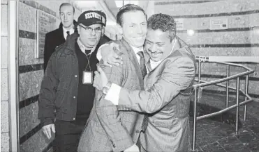  ?? CHRIS YOUNG THE CANADIAN PRESS ?? Patrick Brown is a liberal-leaning conservati­ve. He has been criticized for dating younger women, but so did Pierre Trudeau and Brian Mulroney, writes Thomas Walkom. Above, Brown gets a hug from a supporter.