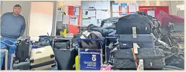  ?? ?? CASE FOR COMPLAINT Union says luggage is creating an “unsafe environmen­t”