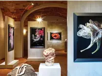  ??  ?? VISUAL WONDERS:
An art collection at Borgo Pignano, Tuscany, below. Bottom: Works on display at the Fife Arms, Braemar