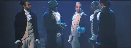  ??  ?? “Hamilton” stars, from left, Daveed Diggs, Okieriete Onaodowan, Lin-Manuel Miranda, Leslie Odom Jr. and Anthony Ramos.