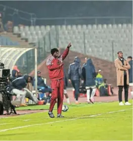  ?? /VELI NHLAPO ?? Moroka Swallows coach Musa Nyatama during the match against Mamelodi Sundowns.