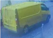  ?? ?? Spotted: The yellow Renault Trafic van over which the alert was issued