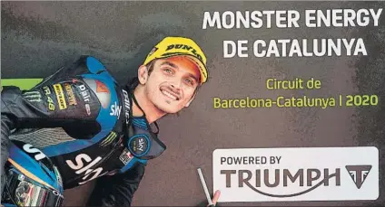  ?? FOTO: EFE ?? Luca Marini
El líder del Mundial de Moto2 dispuesto ha aprovechar su posición de privilegio para ganar en Barcelona