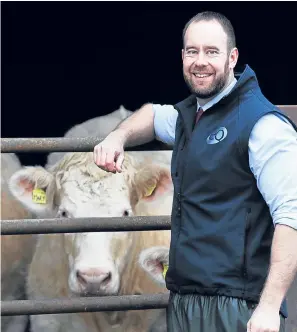  ?? Pictures: Mhairi Edwards. ?? Robert Young spends his working day dealing with farm finances but his mornings, evenings and weekends are spent on the family’s 160-acre beef and arable farm near Alyth.