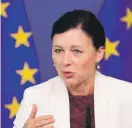  ??  ?? EU Justice Commission­er Vera Jourova