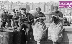  ?? ?? Herring girls in Scarboroug­h, and, right, a herd of Swaledales