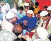  ?? HT PHOTO ?? The two marriage ceremonies taking place at the banquet hall situated on Rohtak road.