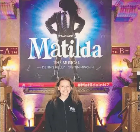  ?? Picture: INSTAGRAM ?? Tahlae poses before a show poster at one of the theatres where Matilda was staged.