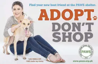  ??  ?? Carla Abellana is latest PAWS celebrity spokespers­on for adoption.