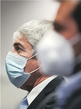  ?? ?? Former prime minister José Sócrates during the pre-trial hearing of the high-profile corruption case known as Operation Marquês, at the Justice Campus in Lisbon, on April 9, 2021