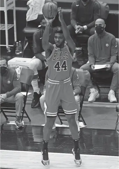  ?? JONATHAN DANIEL/GETTY IMAGES ?? Bulls forward Patrick Williams has missed all but five games this season with an injury to his left wrist.