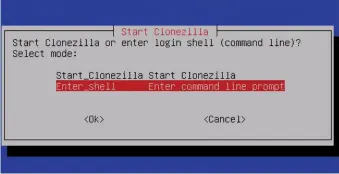  ??  ?? If Clonezilla doesn’t behave as expected, the Enter Shell menu gives access to extra tools.