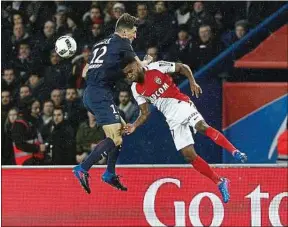  ??  ?? Le PSG de Meunier et l’ASM de Lemar se rendent coup pour coup cette saison.