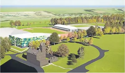  ??  ?? An artist’s impression of the RPCS in Caird Park. The total cost for the project has risen by more than £12.5m.