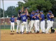  ?? PHOTO COURTESY BRIAN KULLMAN ?? Victory Brewing celebrates its 6-5 win over Ramcon Masons in Game 5 of the Coatesvill­e Adult Baseball League championsh­ip series Wednesday night at Caln Park.