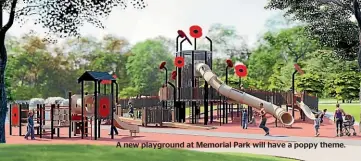  ??  ?? A new playground at Memorial Park will have a poppy theme.