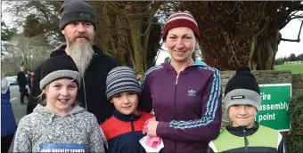  ??  ?? Molly, Roy, Arthur, Anne and Jack Gabbett Beaufort participat­ing in the 30th Curlews O’Shea Cup Run in Beaufort on New Year’s Day.