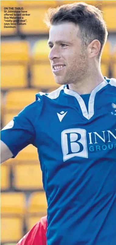  ??  ?? ON THE TABLE: St Johnstone have offered Israeli striker Guy Melamed a “really good deal”, says boss Callum Davidson.