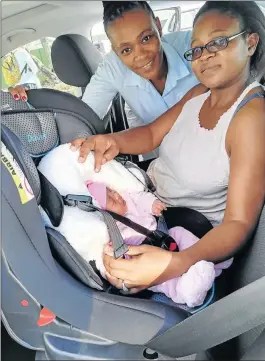  ?? Picture: SIYA TSEWU ?? FUTURE PROOFING: RAF marketing and communicat­ions manager Bongiwe Nyengane with new mom Ntombi Ntini and baby Aisha Musa, who is only 11 days old