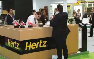  ??  ?? Above: Hertz displays its hat-trick of BTME Awards