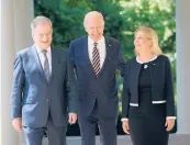  ?? MANDEL NGAN/GETTY-AFP ?? President Biden welcomes the leaders of Finland, left, and Sweden to the White House.