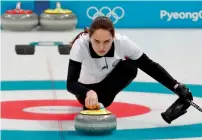 ?? Reuters ?? Russia’s Anastasia Bryzgalova competes in the mixed doubles curling event at the Pyeongchan­g Winter Olympics. —