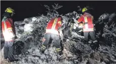  ?? FOTO: GEMEINDE AMTZELL ?? Nachts musste die Amtzeller Feuerwehr ausrücken, um umgestürzt­e Bäume von Straßen zu entfernen.