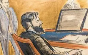  ?? AP ?? Sayfullo Saipov in court before his conviction in terror attack on Hudson River Park bike path. On Tuesday, jury weighing death penalty saw photos of his carnage.