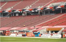  ?? Scott Strazzante / The Chronicle ?? Empty seats at Levi’s Stadium have been a thing this year, now for something new: No players after a county health order.