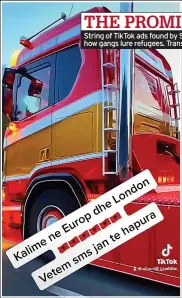  ?? ?? ADVERT 2 ‘Journey to Europe and London. SMS open’. Pic shows shiny cab – suggesting safe travel