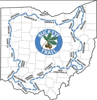  ?? Photo/Buckeye Trail Associatio­n ?? The Buckeye Trail runs 1,440-plus miles through Ohio. Klatt began near Mentor/Cleveland and hopes to finish his journey before Thanksgivi­ng.