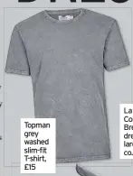  ??  ?? Topman grey washed slim-fit T-shirt, £15