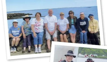  ??  ?? All eight Coolen siblings at Green Bay Beach, N.S., in June 2014 (above) and on the Lahave ferry, celebratin­g Canada’s 150th birthday in 2017 (right).