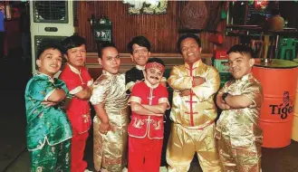  ?? Courtesy: Mr Miyagi’s ?? The seven men, who are collective­ly known as N-Shrync, serve and entertain guests at Mr Miyagi’s restaurant located on the 9th floor of the Media One Hotel in Media City.