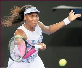  ??  ?? Venus Williams of the US in action against Alize Cornet of France during their women’s second round match of the Australian Open.