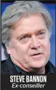  ??  ?? STEVE BANNON Ex-conseiller